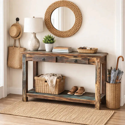Reclaimed Wood Console Table - Rustic Farmhouse Entryway Table Timbergirl