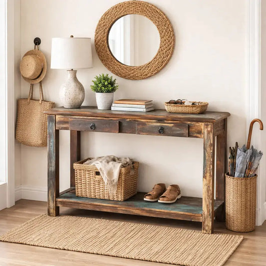 Reclaimed Wood Console Table - Rustic Farmhouse Entryway Table Timbergirl