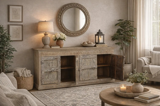 Reclaimed Wood Sideboard with 4 Doors - CozyCompleteHome.com