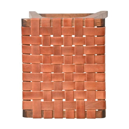 CROSSHATCHED LEATHER BARSTOOL