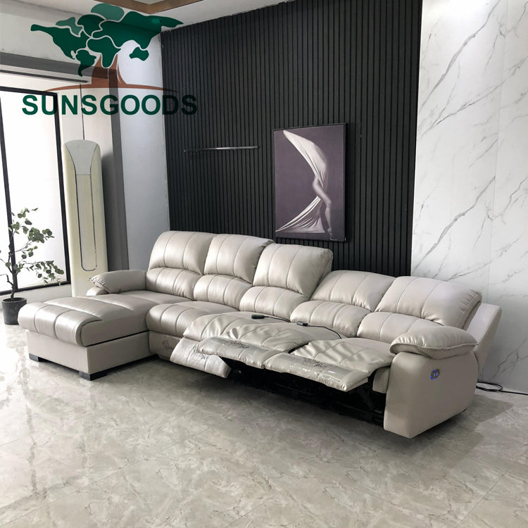 Italian Leather Corner Sofa L Shape Sectional Couch