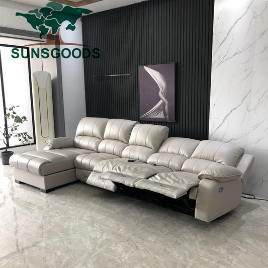 Italian Leather Corner Sofa L Shape Sectional Couch