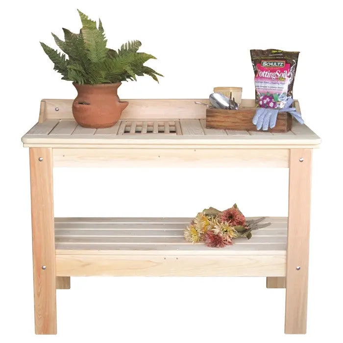 14 Gallon Heavy Duty Tub on Wooden Potting Bench