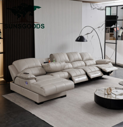 Italian Leather Corner Sofa L Shape Sectional Couch