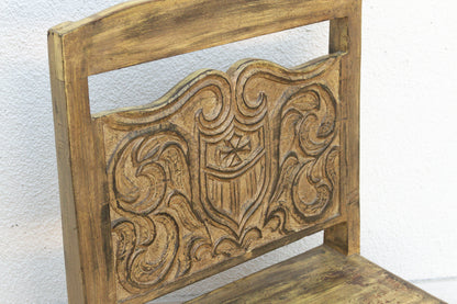 Carved Spanish Colonial Crest Chair