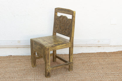 Carved Spanish Colonial Crest Chair