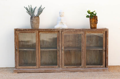 Antique Whitewash Teak Sliding Doors Sideboard
