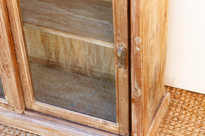 Antique Whitewash Teak Sliding Doors Sideboard