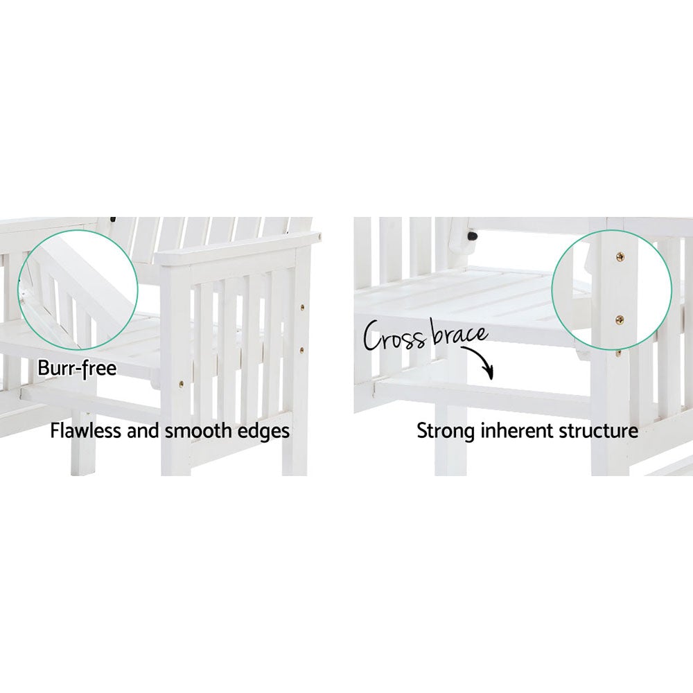 Modern Rustic 2‑Seater Garden Bench with Table | Handcrafted Fir Wood Outdoor Tête‑à‑Tête Set 🌞🪑