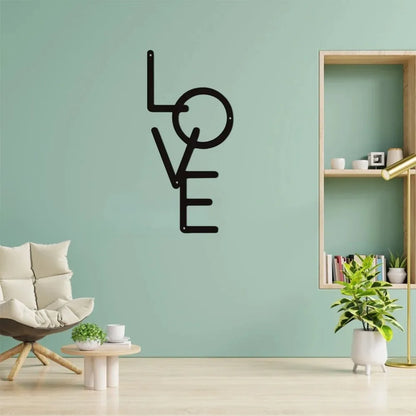 Vertical 'LOVE' Metal Wall Art Decor | Cozy Complete Homes