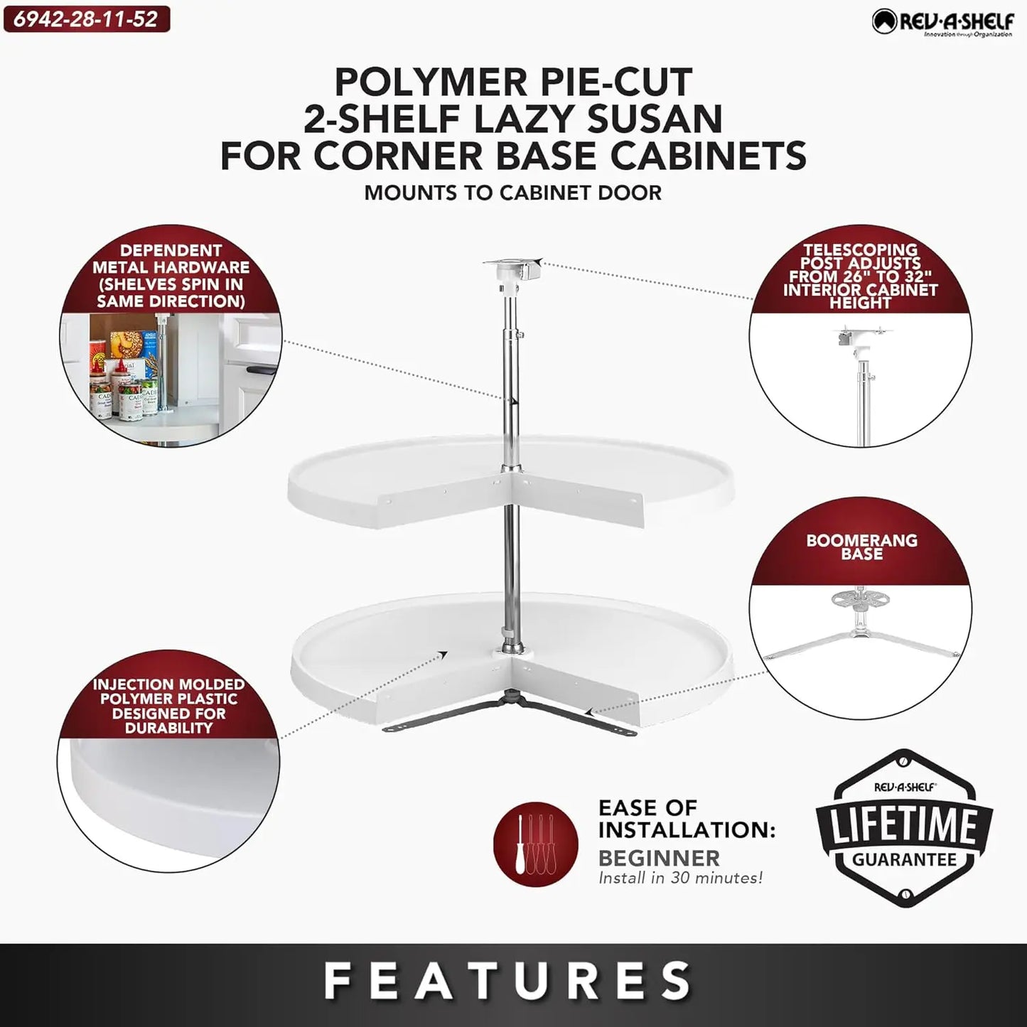 2 Tier Pie-Cut Lazy Susan | Cozy Complete Homes