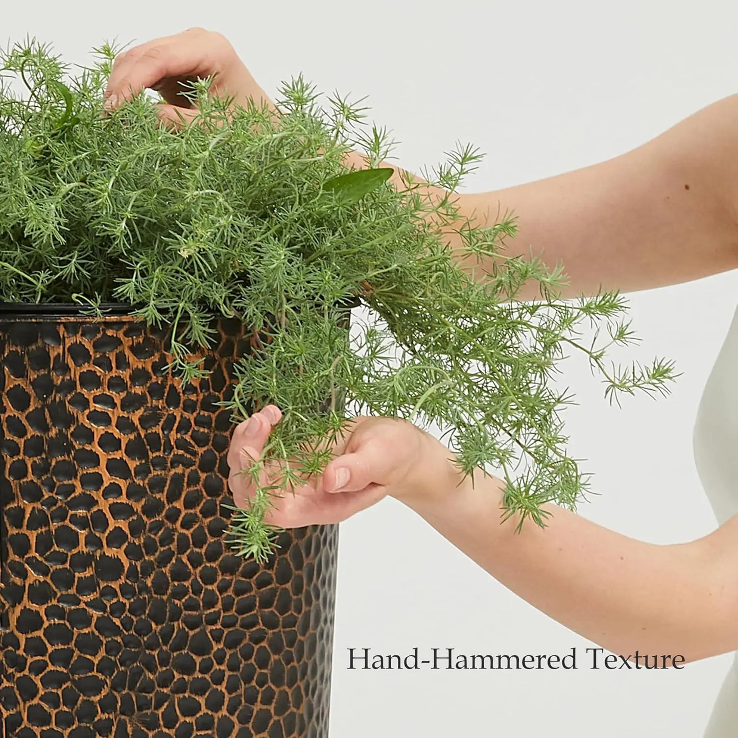 2-Pack 25" H. Metal Planter with 2X Inside Pots | Cozy Complete Homes