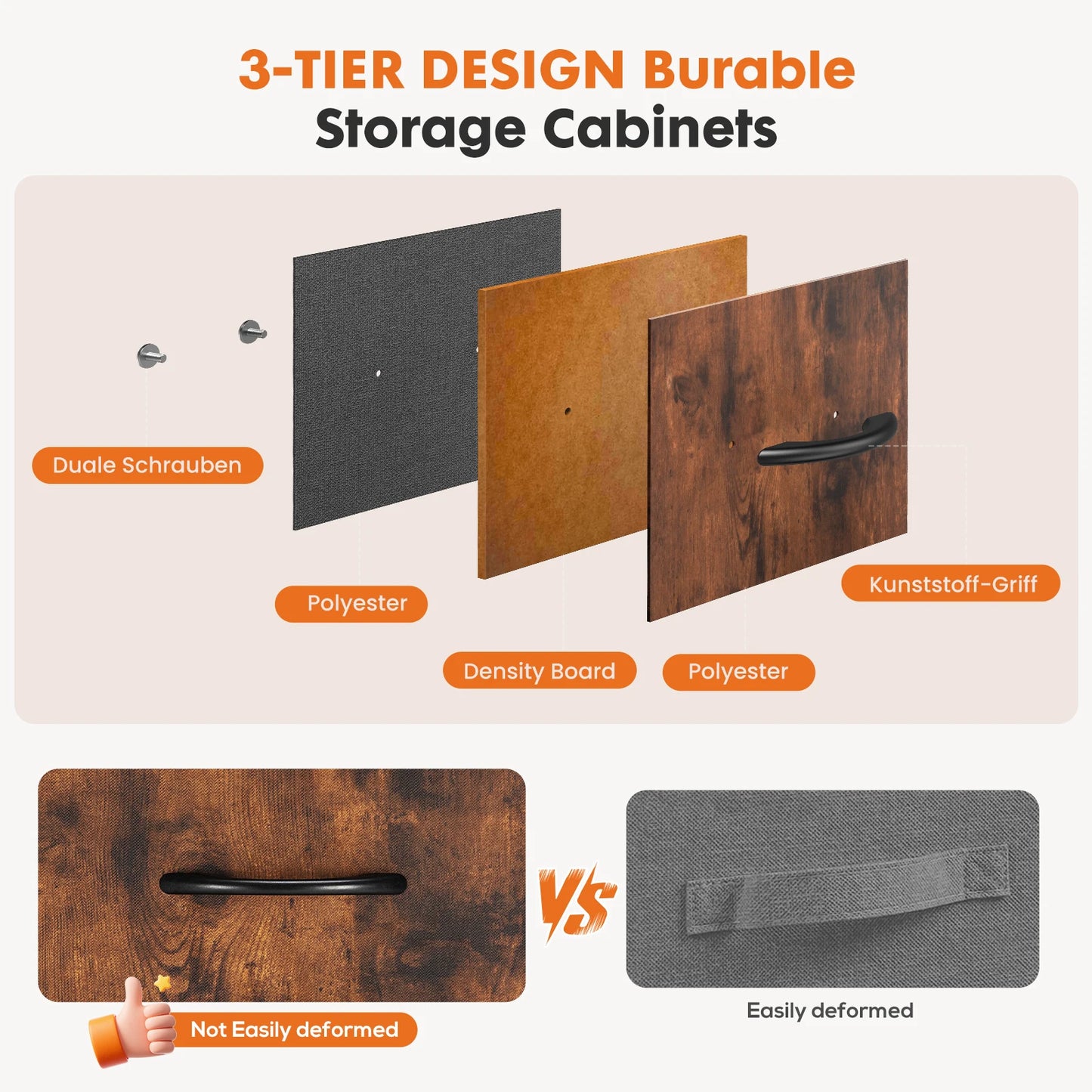 Dresser For Bedroom With 5 Fabric Drawers | Cozy Complete Homes