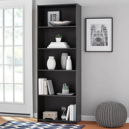 5-Shelf Solid Wood Bookcase - Adjustable Storage | Cozy Complete Homes