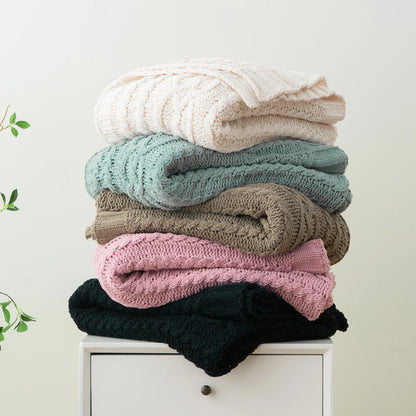 Chunky Chenille Hand-Knitting Blanket Kit - No-Needle DIY Luxury