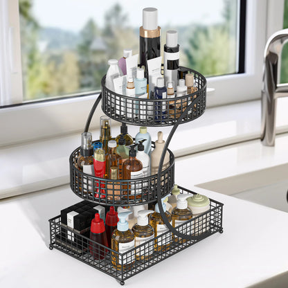 3-Tier Round Metal Storage Rack | Cozy Complete Homes