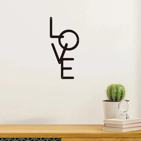 Vertical 'LOVE' Metal Wall Art Decor | Cozy Complete Homes