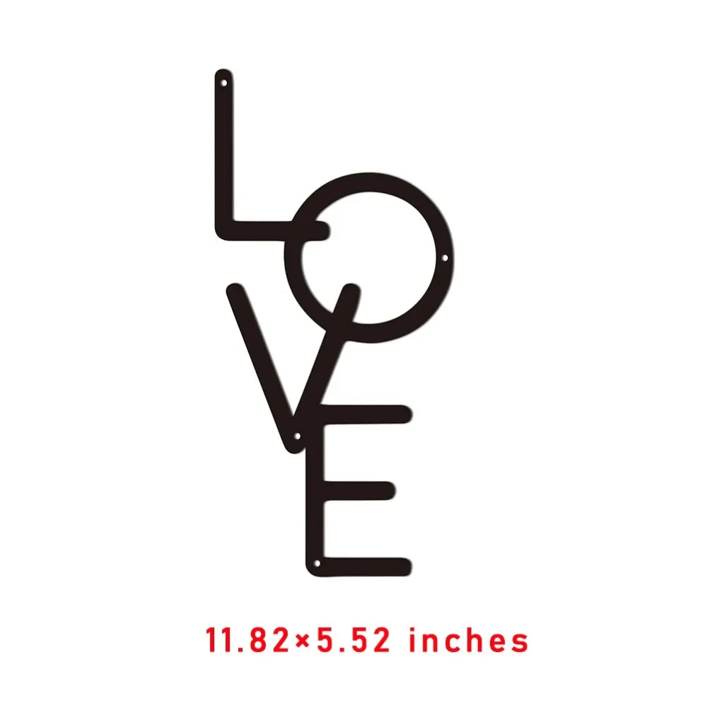 Vertical 'LOVE' Metal Wall Art Decor | Cozy Complete Homes