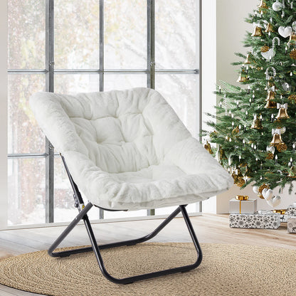 Plush Folding Saucer Chair - Moon Chair | Cozy Complete Homes