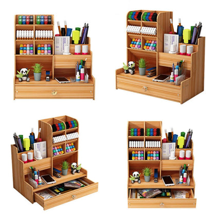 Wooden Pen Holder & Desk Organizer Box | Cozy Complete Homes