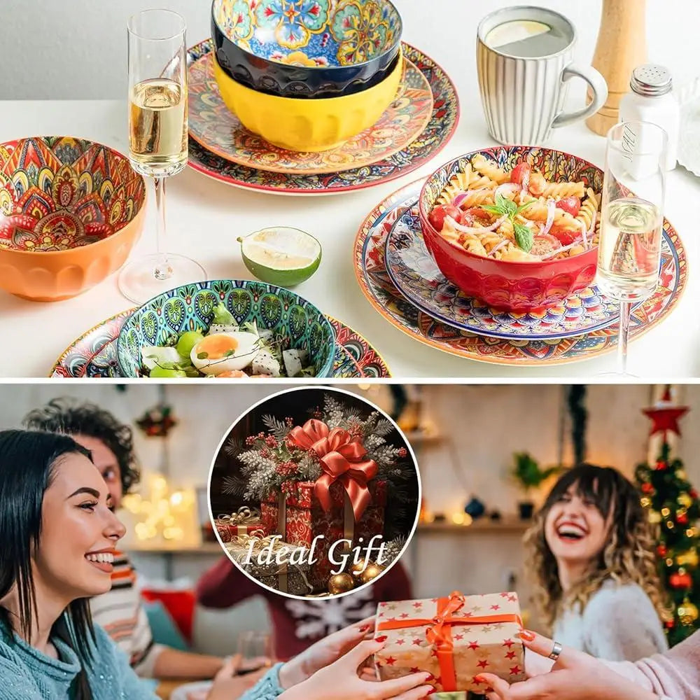 Bohemian Dinner Plates Set of 6 | Cozy Complete Homes