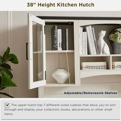 Farmhouse Computer Desk with Hutch (76" Height) | Cozy Complete Homes