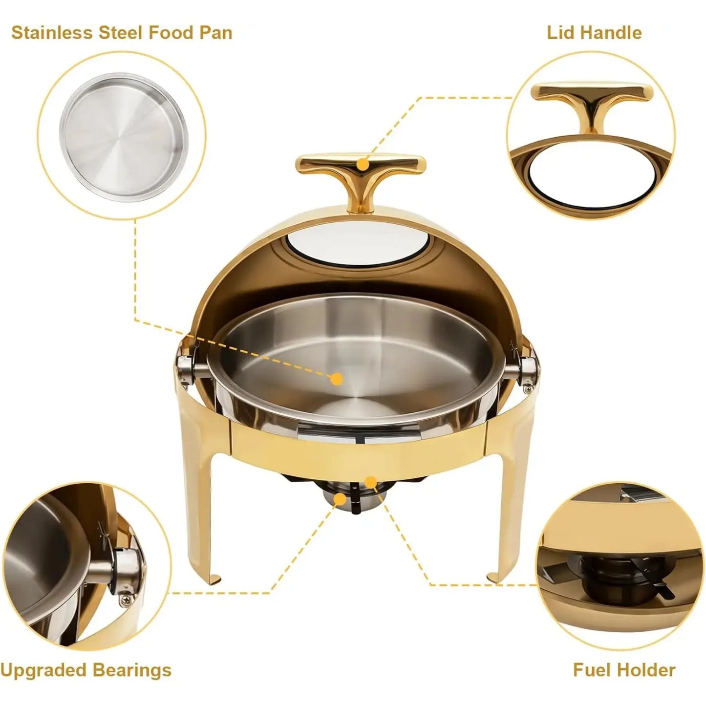 Round Chafing Dish Buffet Set 6.3 QT | Cozy Complete Homes