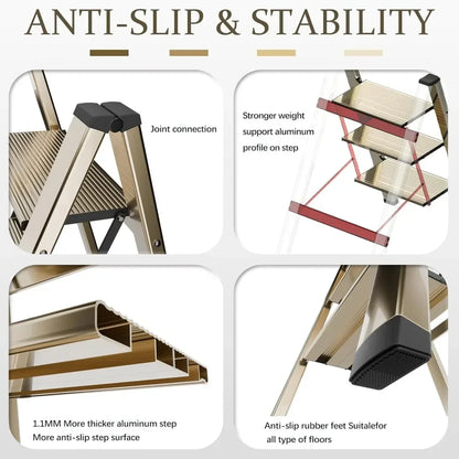 Customizable-3 Step Lightweight Folding Ladder | Cozy Complete Homes