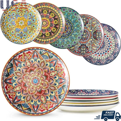 Bohemian Dinner Plates Set of 6 | Cozy Complete Homes
