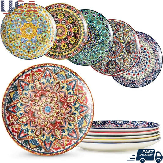 Bohemian Dinner Plates Set of 6 | Cozy Complete Homes