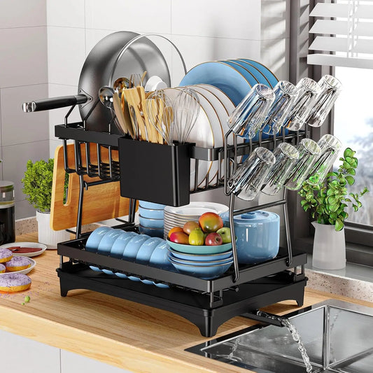 Kitchen Countertop 2-tier Dish Drying Rack | Cozy Complete Homes