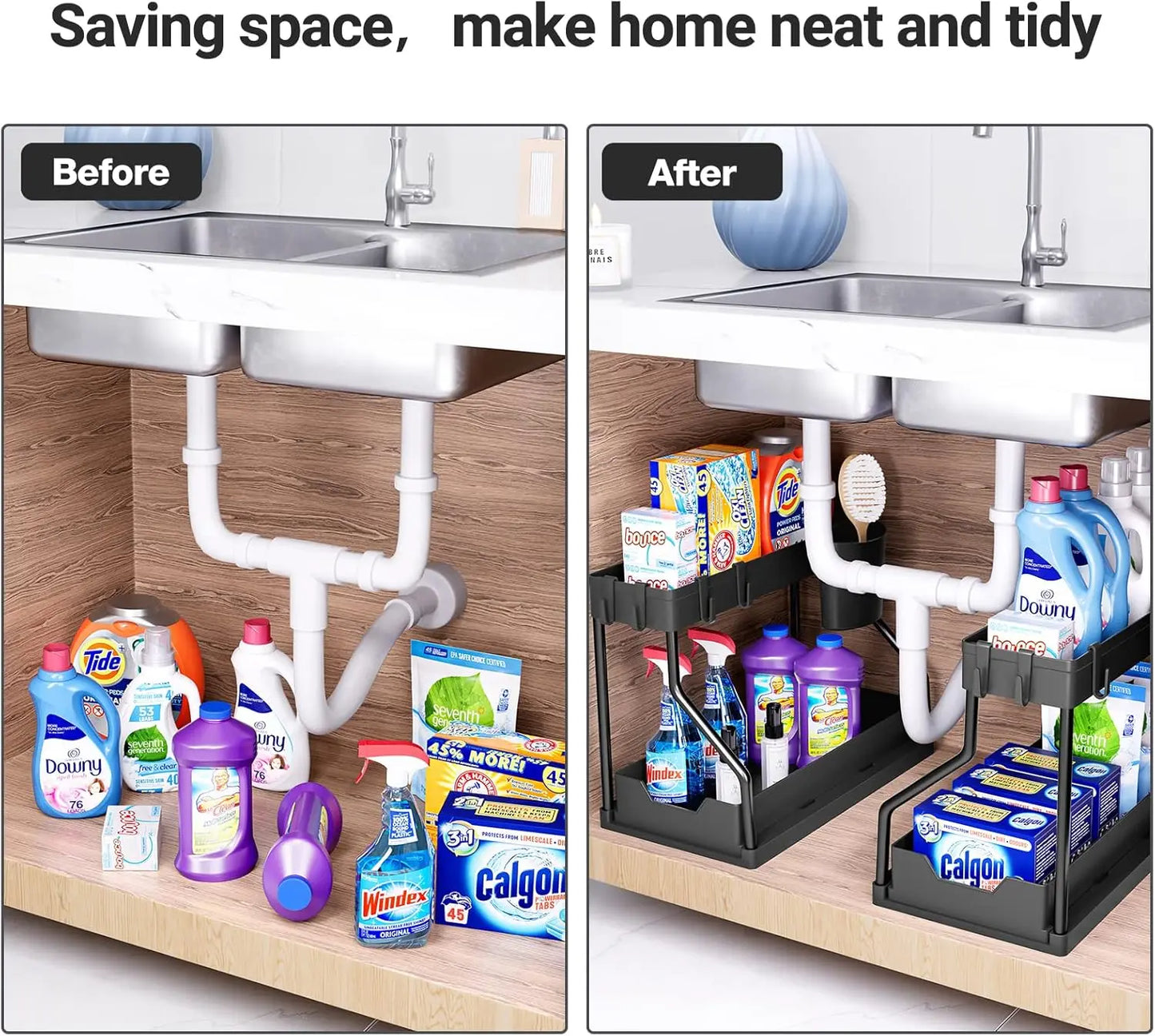 Expandable Under-Sink Storage Rack Shelf | Cozy Complete Homes