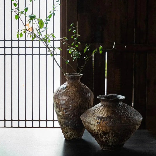 Heritage Stoneware Vintage Vase – Handcrafted Rustic Decor