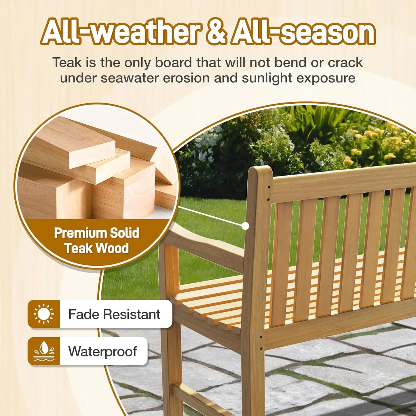 Teak Outdoor Bench | Cozy Complete Homes