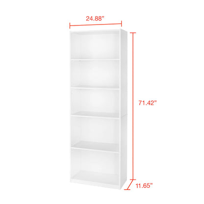5-Shelf Solid Wood Bookcase - Adjustable Storage | Cozy Complete Homes