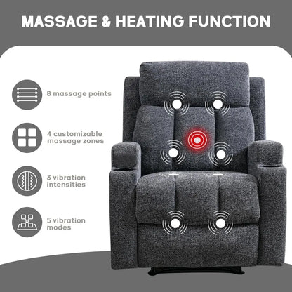 Manual Massage Recliner Chair with Heat | Cozy Complete Homes