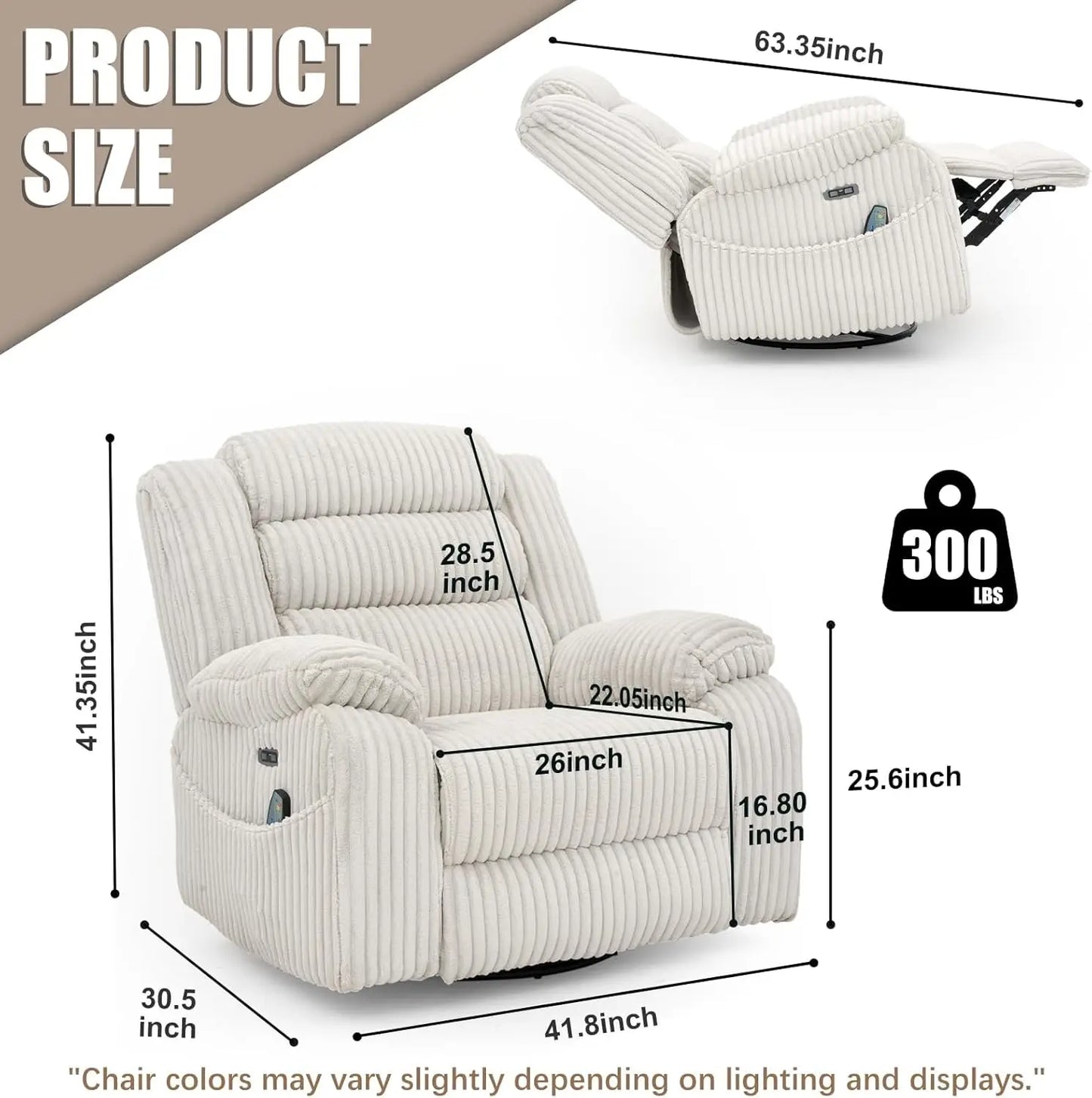Power Swivel Rocker Recliner with Massage & Heat | Cozy Complete Homes