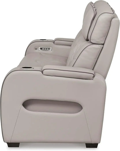 Boyington Contemporary Leather Match Power Reclining Sofa | Cozy Complete Homes