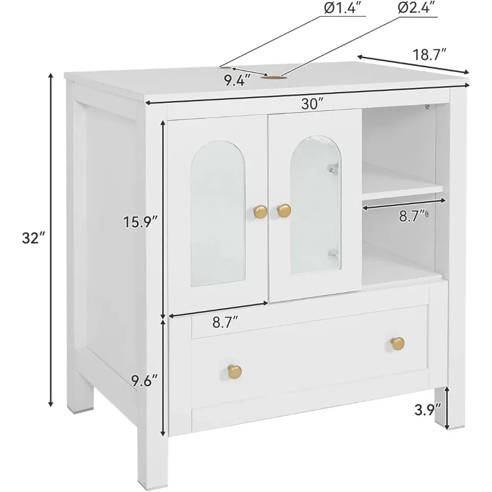 White Bathroom Vanity Cabinet with Storage | Cozy Complete Homes
