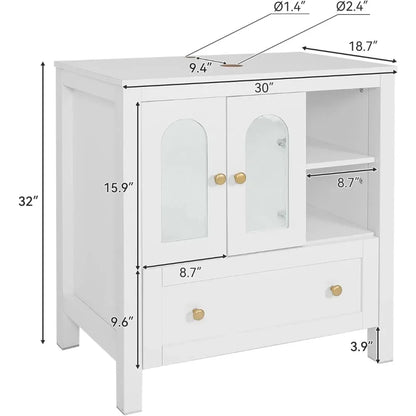 White Bathroom Vanity Cabinet with Storage | Cozy Complete Homes