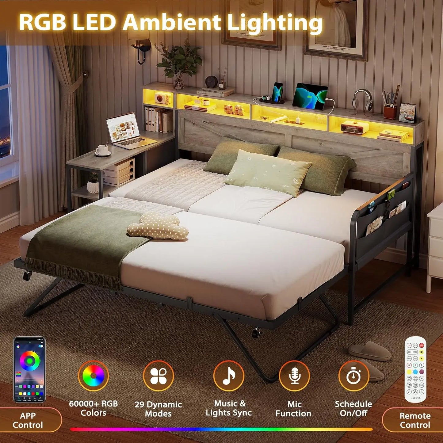 Daybed Twin with Pop Up Trundle | Cozy Complete Homes