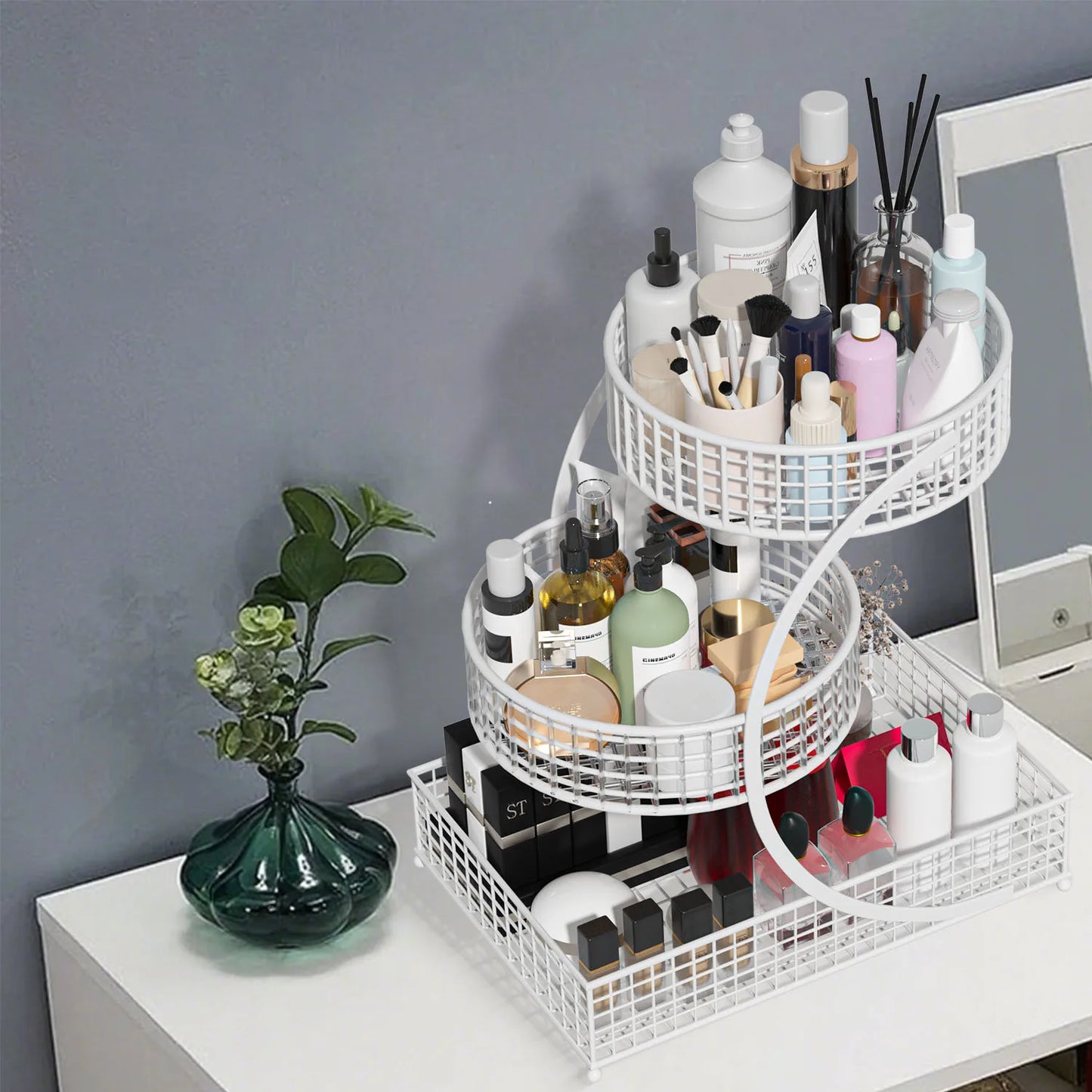 3-Tier Round Metal Storage Rack | Cozy Complete Homes
