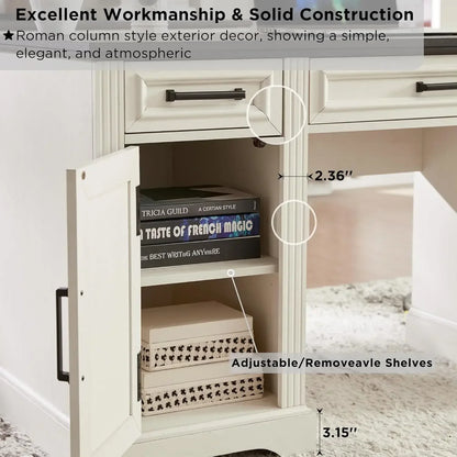 Farmhouse Computer Desk with Hutch (76" Height) | Cozy Complete Homes