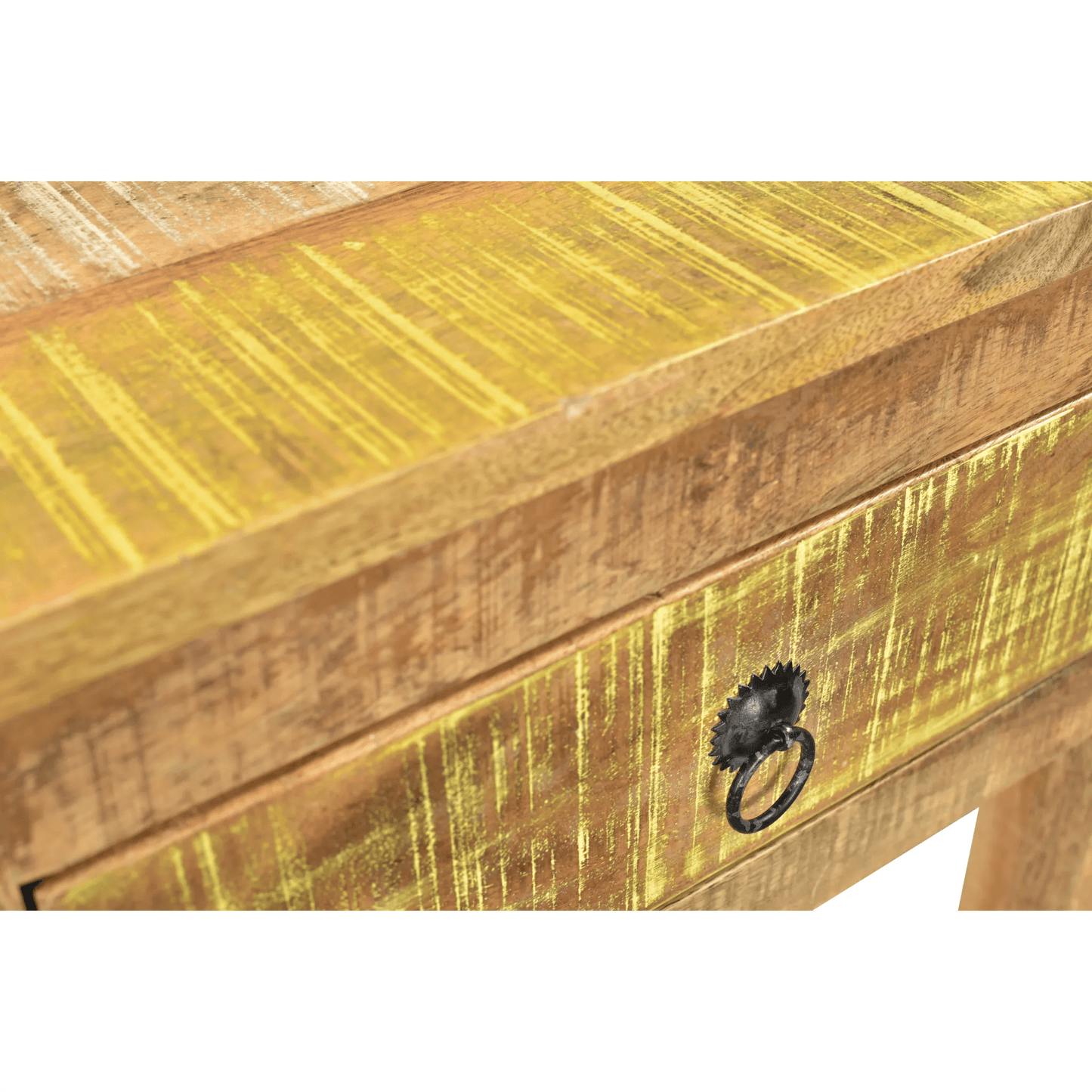 Wooden box with a metal handle on a white background