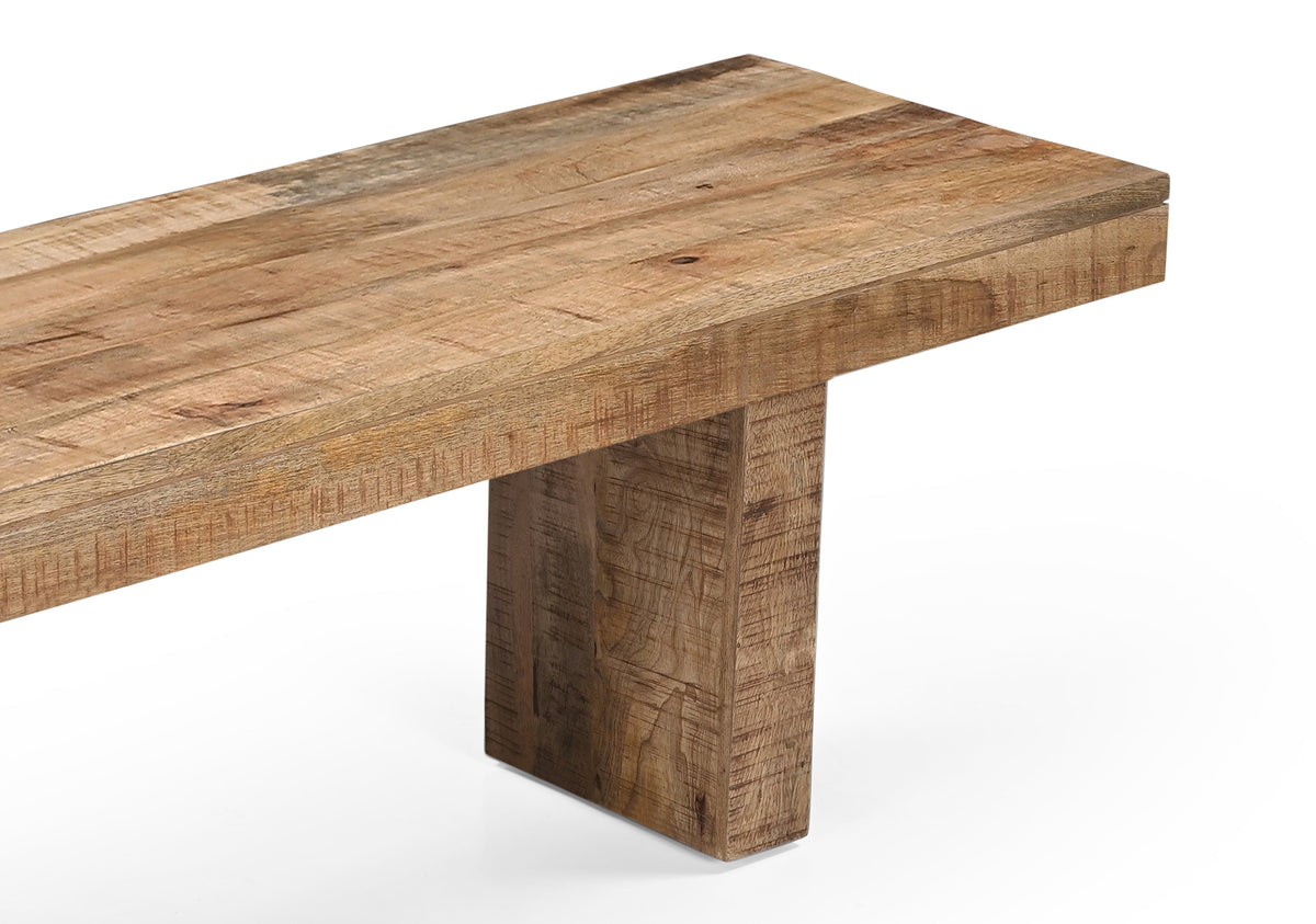 Wooden bench with a rustic design on a white background