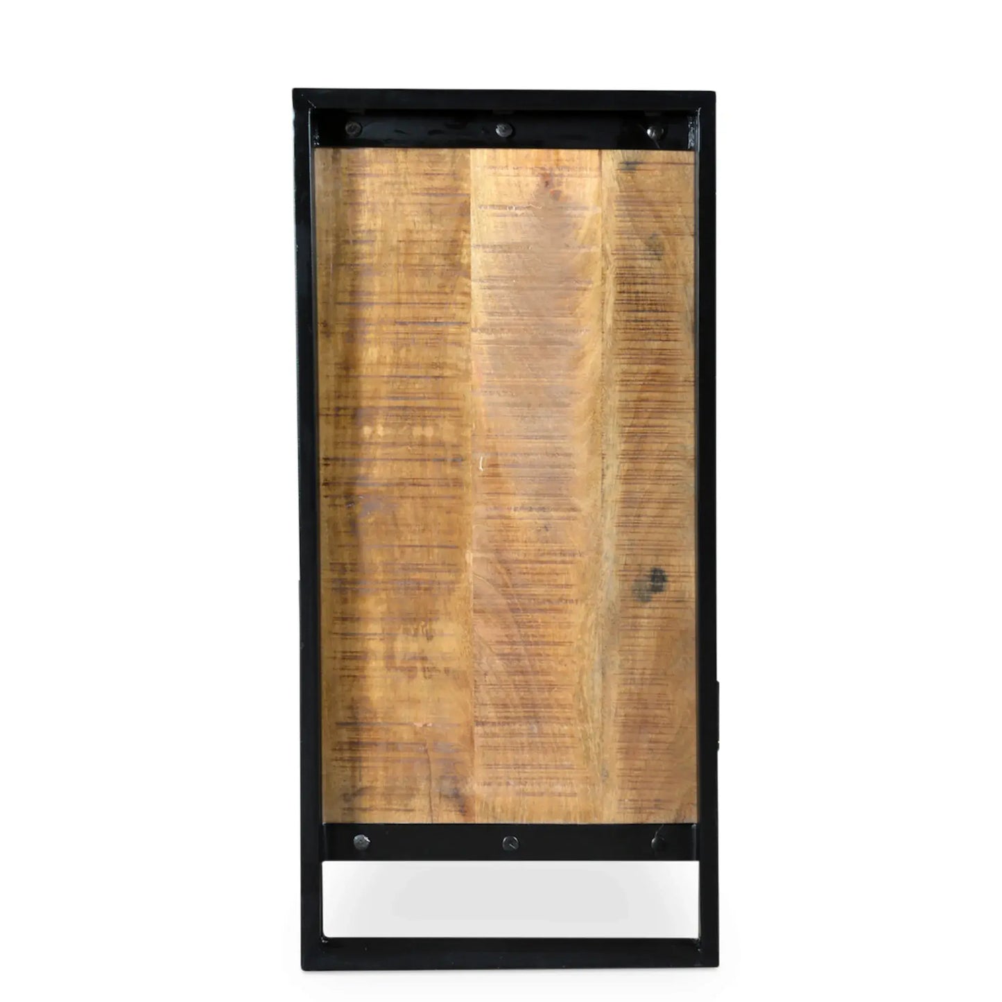  71 inch industrial reclaimed wood sideboard with 4 doors and 4 drawers in rustic dining room