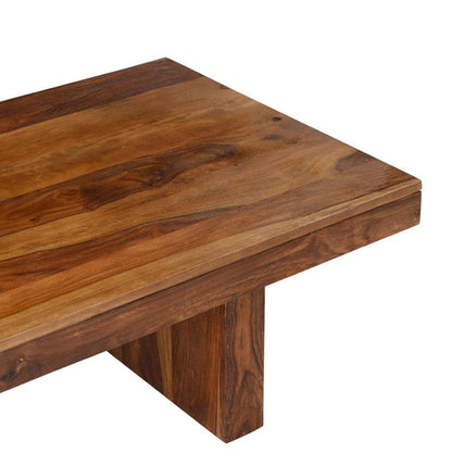 Wooden table with a rustic design on a white background