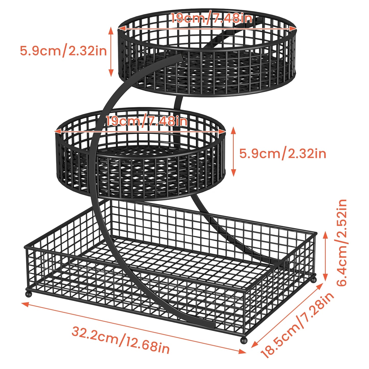 3-Tier Round Metal Storage Rack | Cozy Complete Homes