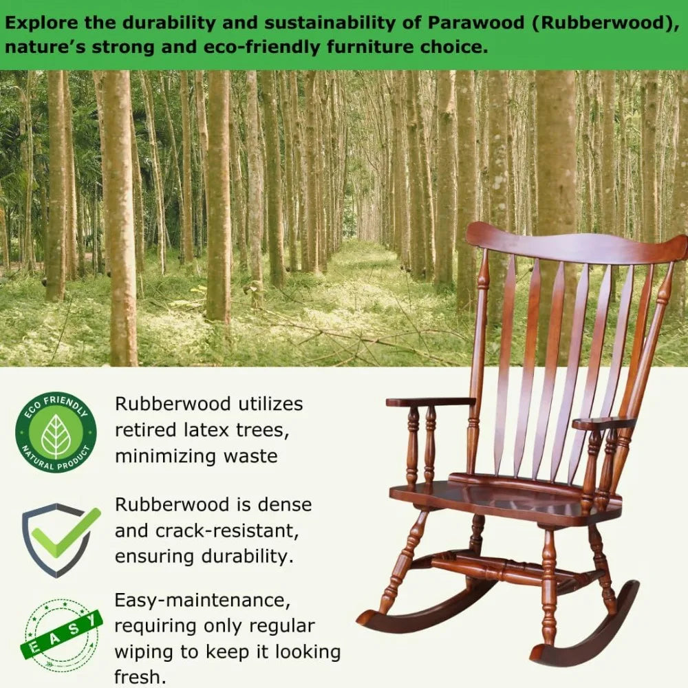 Classic Indoor Rocking Chair - Wooden Rocker | Cozy Complete Homes