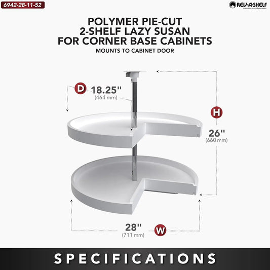 2 Tier Pie-Cut Lazy Susan | Cozy Complete Homes